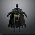 Batman Character 3D Model With Black Cape And Yellow Utility Belt