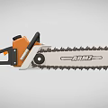 Heavy Duty Industrial Chainsaw with Orange Black Design Ergonomic Handle and Sharp Chain
