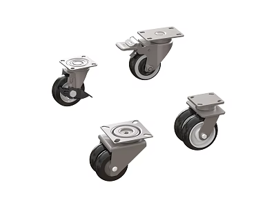 Different Types Of Metal Casters With Swivel And Locking Designs 3d model