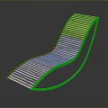 Elegant Modern Lounge Chair With Curved Wooden Slats And Smooth Design Lines