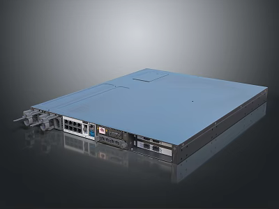 Modern Blue TV With Sleek Design Multiple Ports On Dark Background 3d model