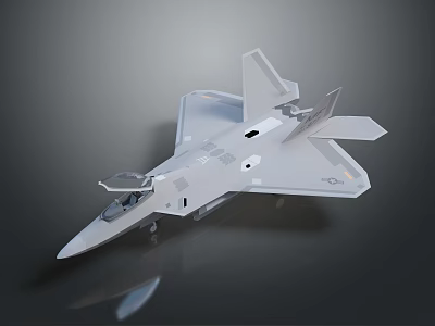 Modern Stealth Fighter Jet With Sleek Gray Fuselage And Aerodynamic Military Design 3d model