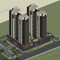 Modern High Rise Residential Complex With Commercial Podium And Green Surroundings