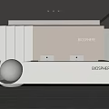 Modern Biosphere Office Reception Desk With White Counter And Spherical Decoration