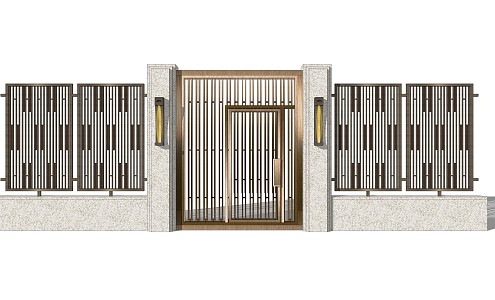 Light Luxury Gate Iron Gate 3d model