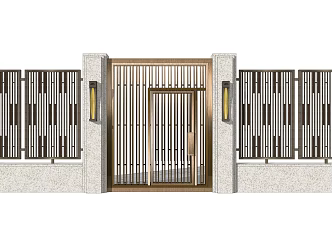Light Luxury Gate Iron Gate 3d model