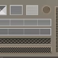 Various Air Conditioner Vents With Different Grid Patterns And Geometric Designs