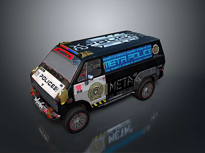 Customized META POLICE Van Featuring Police Logo And Unique Design Details 3d model