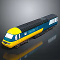 Yellow Blue And Black High Speed Train Model With Streamlined Front Design