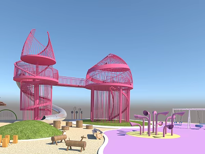 Modern amusement equipment children's play 3d model