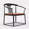 Stylish Modern Dining Chairs With Black Metal Frames And Brown Upholstered Seats