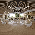 Book Art Reading Space Interior Design With Wooden Ceiling Large Windows And Bookshelves