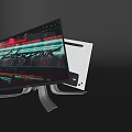 modern hck computer monitor screen monitor computer monitor sci-fi cyberpunk monitor shaped computer monitor 3d model