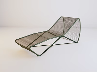 Modern Industrial Style Lounge Chair With Metal Frame And Breathable Mesh Design Structure 3d model