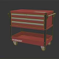 Sturdy Red MACOOD Tool Cart With Multiple Drawers And Mobile Wheels 3d model