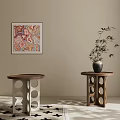 Stylish Hollow Out Wooden Side Tables For Warm Neutral Tone Living Room Corner Decor