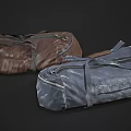 Durable Travel Duffel Bags With Zippers And Straps In Brown And Blue