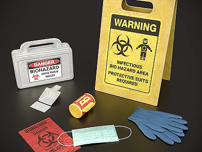 Biochemical anti-equipment mask gloves medicine box 3d model