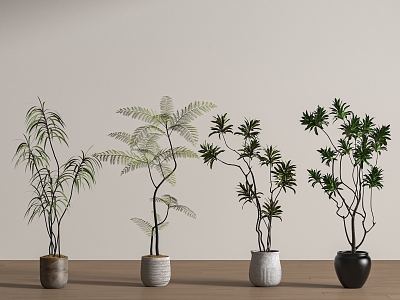 green plant potted plant 3d model