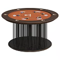 Round Bar Design With Black Thin Columns And Brown Countertop Featuring Coasters 3d model