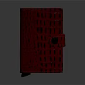 Red Crocodile Texture Leather Case With Black Buckle Closure Design