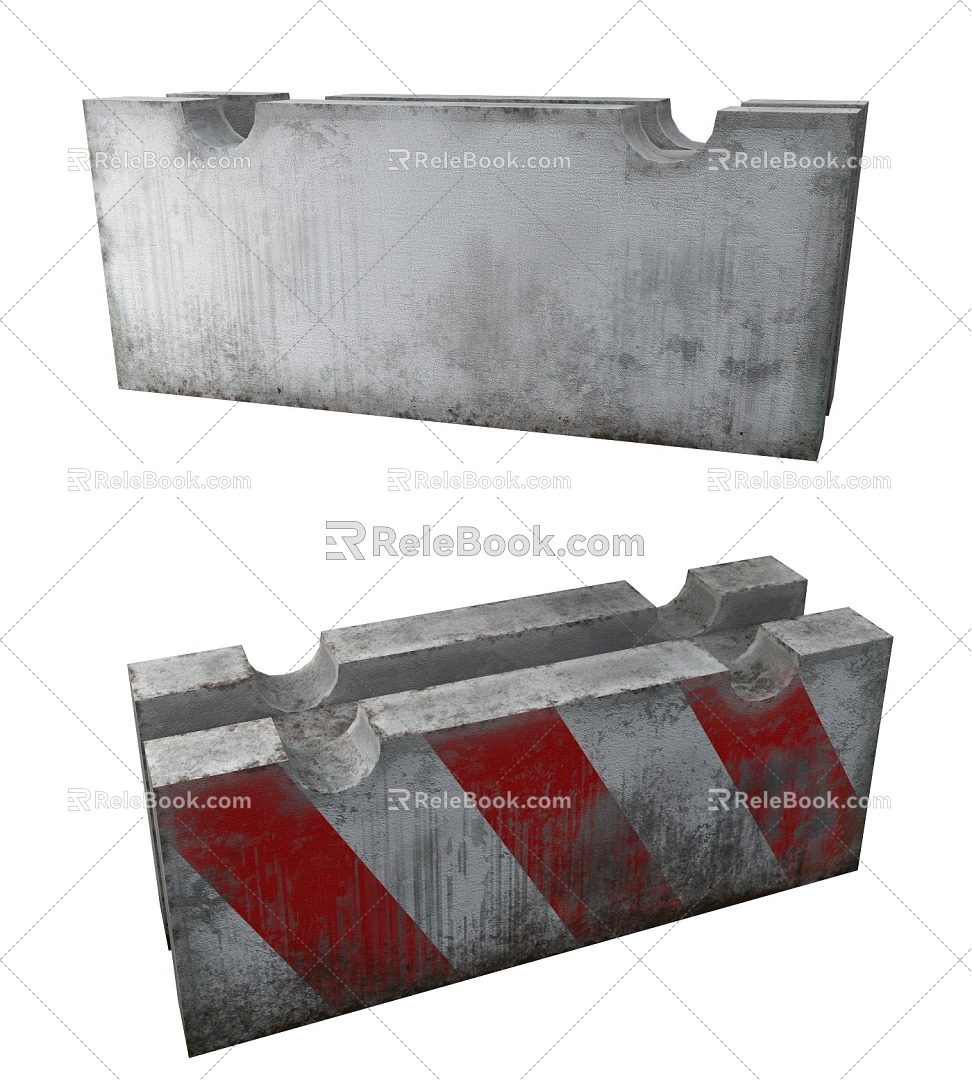 concrete block barricade concrete barricade barrier concrete wall traffic barrier concrete block barricade concrete barricade barrier concrete 3d model