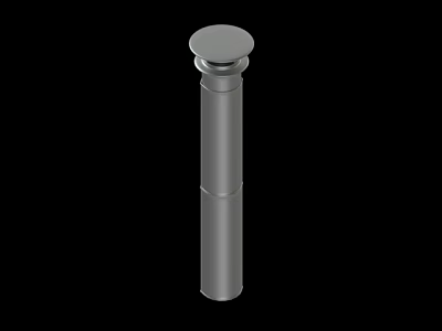 Metal Pipe with Cylindrical Design Vertical Body and Polished Round Top Cover 3d model