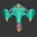 modern spaceship spacecraft 3d model