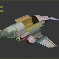 Spacecraft 3D Model With Open Yellow Hatch And Silver Gray Aerodynamic Structure