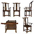 Traditional Wooden Leisure Chair With Detailed Backrest Armrest And Multi Angle