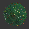 Festive Green Decorated Christmas Tree With Star Topper And Colorful Lights