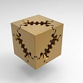 Precision Industrial Equipment Golden Cube With Intricate Hollow Mechanical Structure Design