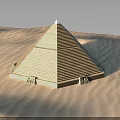 Ancient Pyramid Structure Standing On Desert Sand Dunes With Stone Blocks And Classic Design