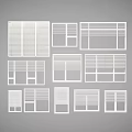 Modern windows 3d model