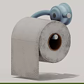 Modern Bathroom Essential Textured Toilet Paper Roll With Blue Holder
