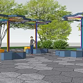 Modern Pavilion Hexagon View Pavilion 3d model