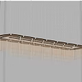 Modern Contemporary Chandelier Design With Geometric Transparent Panels And Hanging Cables