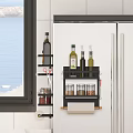 Wall Mounted Bathroom Cabinet Rack With Multiple Shelves For Bottles Jars And Paper Towels