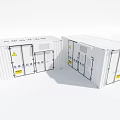 Industrial Equipment Modular Container Units With White Exterior And Warning Signs
