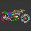 Vintage Black Motorcycle Classic Design With Single Seat Round Headlight And Chrome Details
