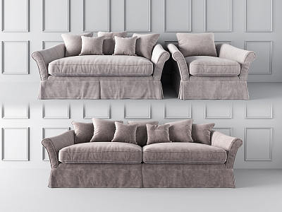 American Style Combination Sofa Double Sofa Single Sofa model