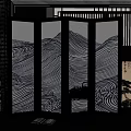 New Chinese Style Screen Partition 3d model