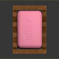 The picture mainly shows a pink soap on a wooden soap dish, with no dining chairs. It's impossible to generate a title with "dining chair" as the main subject based on the picture content. Please confirm the picture information or task requirements.