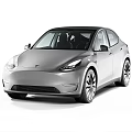 Sleek Silver Tesla Electric SUV Featuring Streamlined Body And Large Alloy Wheels Design