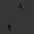 Ancient Vintage Weapon Pieces Featuring Leather Straps And Metal Construction Details