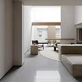 Quiet basement sofa tea table combination tea table and chair combination 3d model