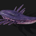 Purple Alien Creature With Sharp Spikes Fierce Mouth And Elongated Limbs 3D Rendering