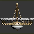 Elegant Modern Chandelier Lighting Combination with Golden Frame and White Lampshades