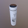 White LOUTANI Cup With Minimalist Design Cylindrical Shape And Sketch Pattern 3d model