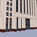 Tall Modern Skyscraper Architectural Model With Vertical Lines And Windows